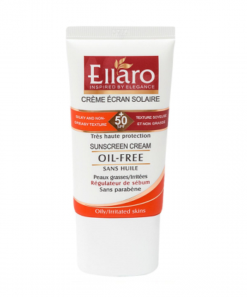 کرم ضد آفتاب فاقد چربی و بی رنگ الارو Ellaro با +SPF50 حجم 40 میلی لیتر