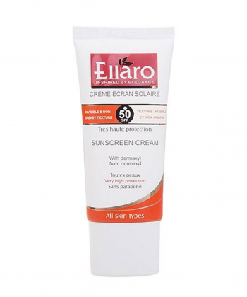 کرم ضد آفتاب بی رنگ الارو Ellaro با +SPF50 حجم 50 میلی لیتر