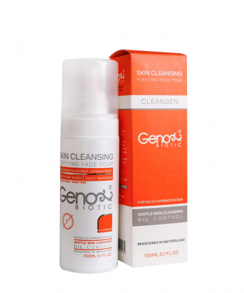 فوم شستشوی صورت پوست چرب و مختلط ژنوبایوتیک Geno Biotic مدل Clean Gen حجم 150 میلی لیتر