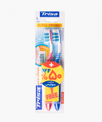 مسواک با برس نرم تریزا Trisa مدل Extra Pro Clean بسته 2 عددی