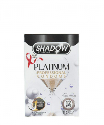 کاندوم تاخیری و خاردار شدو Shadow مدل Platinum بسته 12 عددی