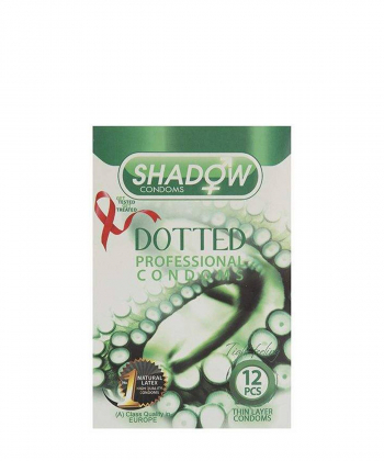 کاندوم تاخیری و خاردار شدو Shadow مدل Dotted بسته 12 عددی