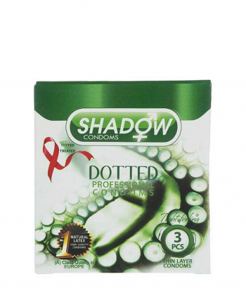 کاندوم تاخیری و خاردار شدو Shadow مدل Dotted بسته 3 عددی