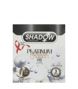 کاندوم تاخیری و خاردار شدو Shadow مدل Platinum بسته 3 عددی