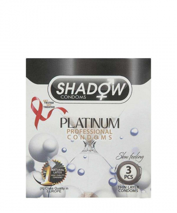 کاندوم تاخیری و خاردار شدو Shadow مدل Platinum بسته 3 عددی