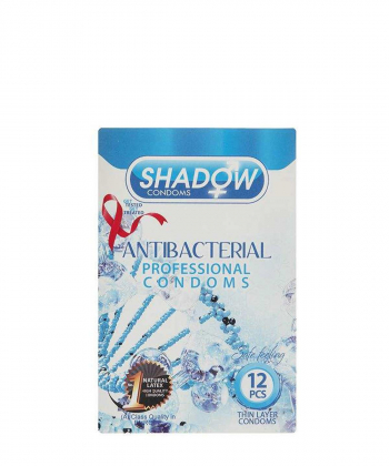 کاندوم ضد قارچ و باکتری شدو Shadow مدل Anti bacterial بسته 12 عددی