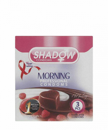 کاندوم با اسانس شکلات شدو Shadow مدل Morning بسته 3 عددی