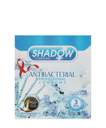 کاندوم ضد قارچ و باکتری شدو Shadow مدل Anti bacterial بسته 3 عددی