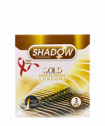 کاندوم خاردار تاخیری شدو Shadow مدل Gold بسته 3 عددی