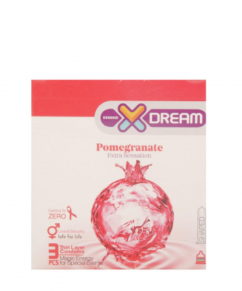 کاندوم تنگ کننده ایکس دریم XDream مدل Pomegranate بسته 3 عددی