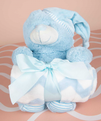 عروسک و پتو نوزاد دکو Deco مدل Blue Bear