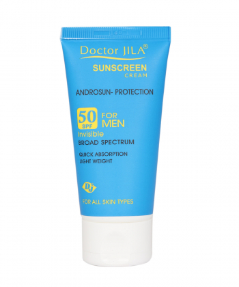 کرم ضد آفتاب بی رنگ SPF 50 دکتر ژیلا Dr Jila مناسب آقایان وزن 50 گرم