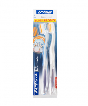 مسواک با برس نرم تریزا Trisa مدل Pro Interdental بسته 2 عددی