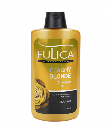 شامپو تثبیت کننده و محافظ موهای رنگ شده فولیکا FULICA مدل Flashy Blondeحجم 400 میلی لیتر