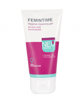 ژل بهداشتی بانوان نئودرم Neuderm مدل Femintime حجم 150 میلی لیتر