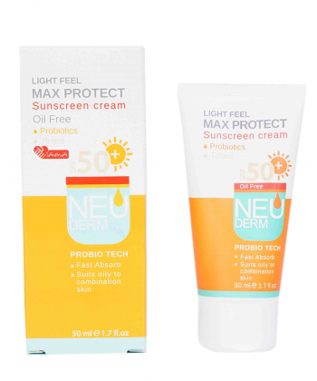 کرم ضد آفتاب فاقد چربی SPF50 نئودرم Neuderm مدل Max Protect حجم 50 میلی لیتر