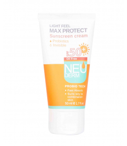 کرم ضد آفتاب فاقد چربی SPF50 نئودرم Neuderm مدل Max Protect حجم 50 میلی لیتر