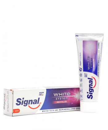 خمیردندان سفیدکننده و ترمیم کننده سیگنال Signal مدل White System Revitalize حجم 75 میلی لیتر