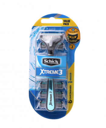 خودتراش مردانه شیک Schick مدل Xtreme3 همراه با 6 تیغ یدک