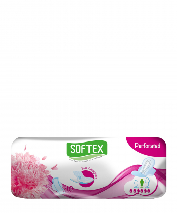 نوار بهداشتی بالدار بزرگ و مشبک سافتکس Softex بسته 10 عددی