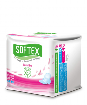 نوار بهداشتی بالدار نازک سافتکس Softex بسته 10 عددی