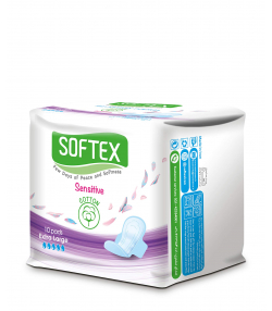 نوار بهداشتی بالدار خیلی بزرگ و نازک سافتکس Softex بسته 10 عددی