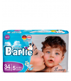 پوشک بچه سایز 5 بارلی Barlie بسته 34 عددی