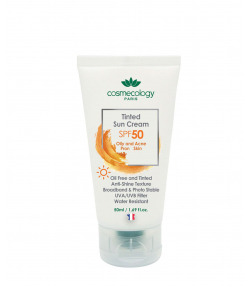 کرم ضد آفتاب spf 50 فاقد چربی رنگی مخصوص پوست چرب کاسمکولوژی حجم 50 میلی لیتر