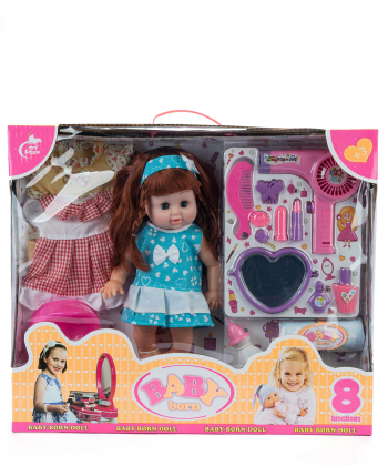 عروسک بی بی با ست لوازم آرایشی بیبی بورن Baby Born کد zd-688doll