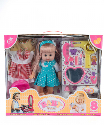 عروسک بی بی با ست لوازم آرایشی بیبی بورن Baby Born کد zd-688doll