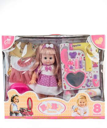 عروسک بی بی با ست لوازم آرایشی بیبی بورن Baby Born کد zd-688doll