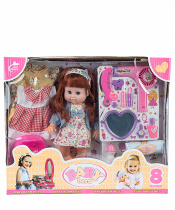 عروسک بی بی با ست لوازم آرایشی بیبی بورن Baby Born کد zd-688doll