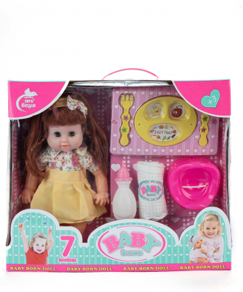 عروسک بی بی همراه با ظروف غذا بیبی بورن Baby Born کد zd-699doll