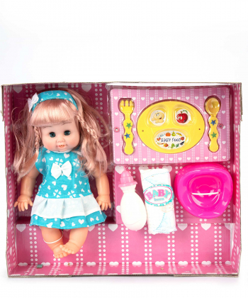 عروسک بی بی همراه با ظروف غذا بیبی بورن Baby Born کد zd-699doll