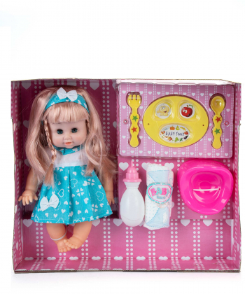 عروسک بی بی همراه با ظروف غذا بیبی بورن Baby Born کد zd-699doll