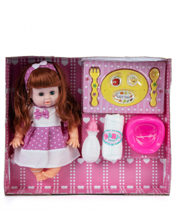 عروسک بی بی همراه با ظروف غذا بیبی بورن Baby Born کد zd-699doll