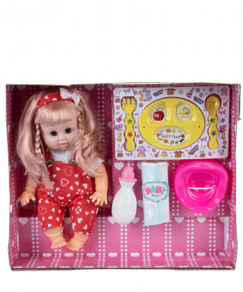 عروسک بی بی همراه با ظروف غذا بیبی بورن Baby Born کد zd-699doll