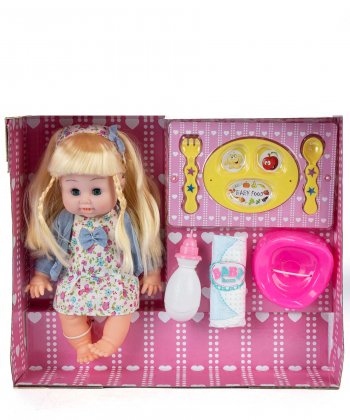 عروسک بی بی همراه با ظروف غذا بیبی بورن Baby Born کد zd-699doll