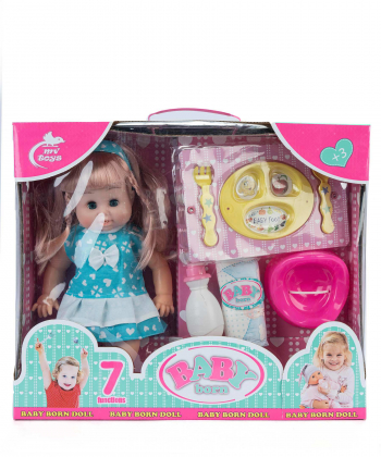 عروسک بی بی همراه با ظروف غذا بیبی بورن Baby Born کد zd-699doll