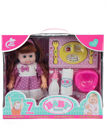 عروسک بی بی همراه با ظروف غذا بیبی بورن Baby Born کد zd-699doll