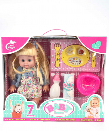 عروسک بی بی همراه با ظروف غذا بیبی بورن Baby Born کد zd-699doll