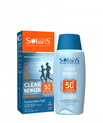 ژل هیدرو ااکلی ضد آفتاب SPF 50 آردن سولاریس Ardene Solaris مدل Clear Newgen حجم 100 میلی لیتر