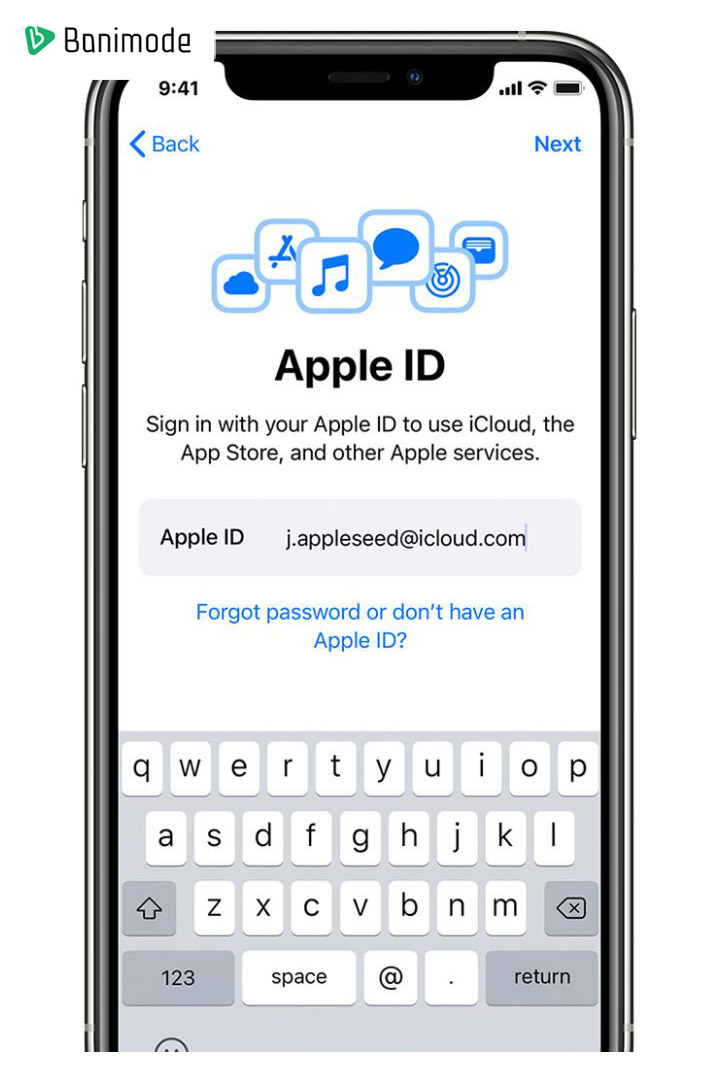 ایجاد یا وارد شدن به Apple ID